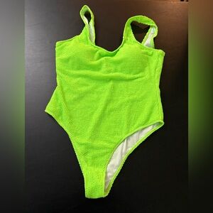 Neon Green Textured Swimsuit XXL NWOT